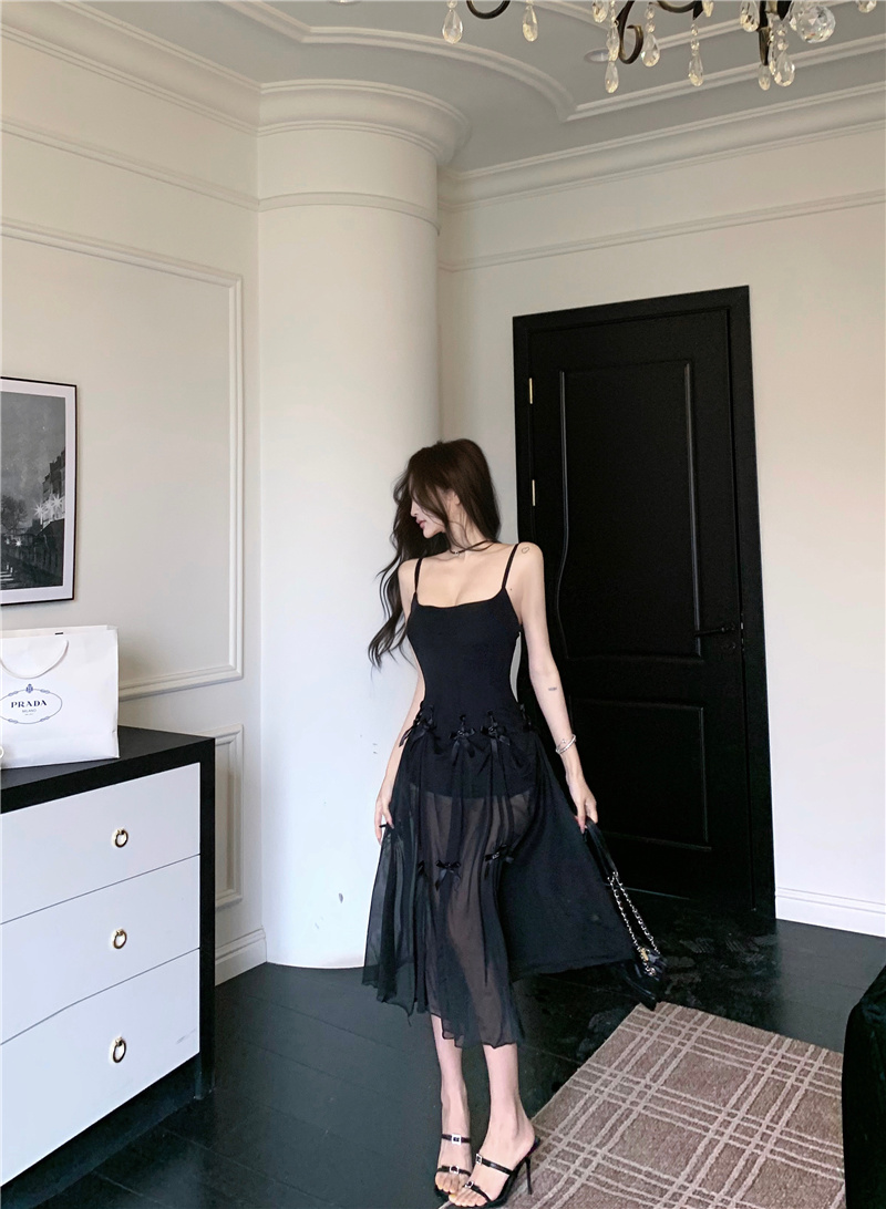 Sweet A-Line High Waist Cami Mini Dress with Bow Detail - Image 4