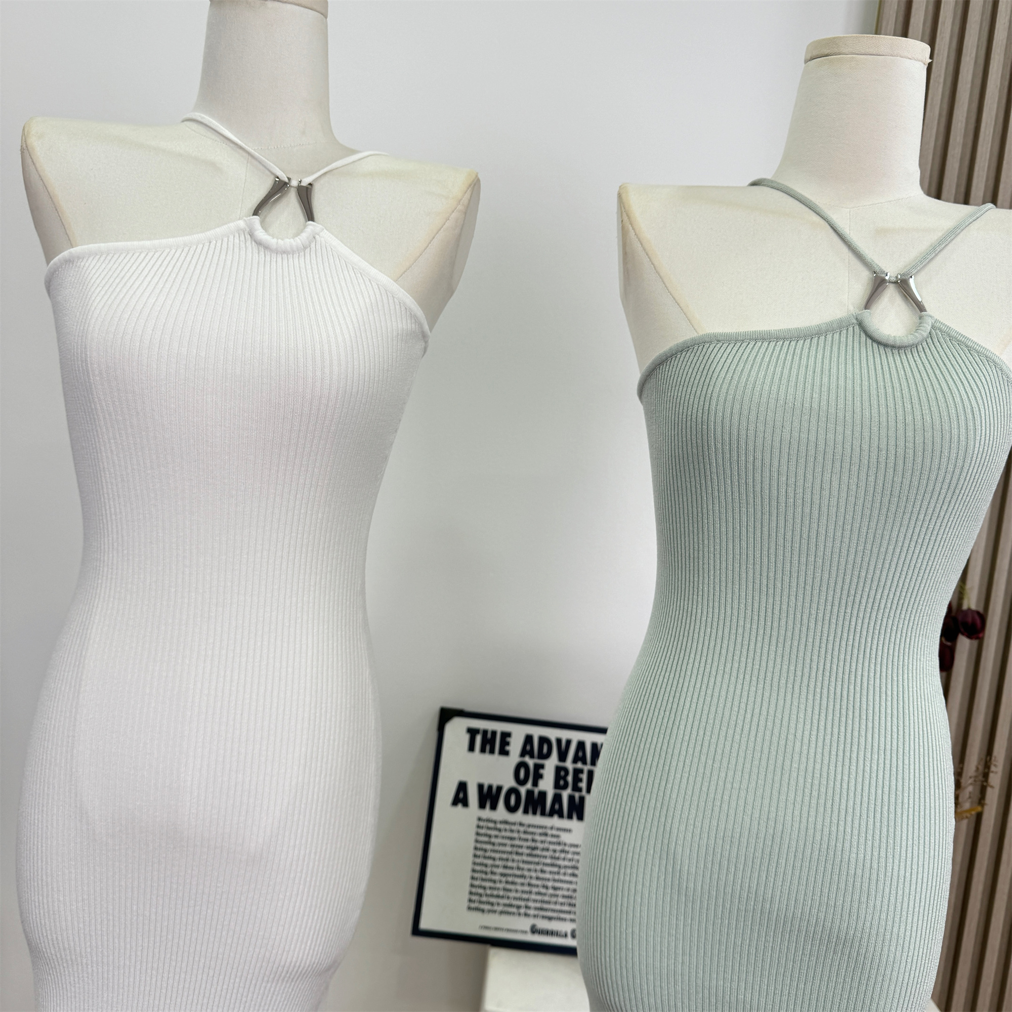 Fay Halter Neck Knit Bodycon Dress for Women - Image 3