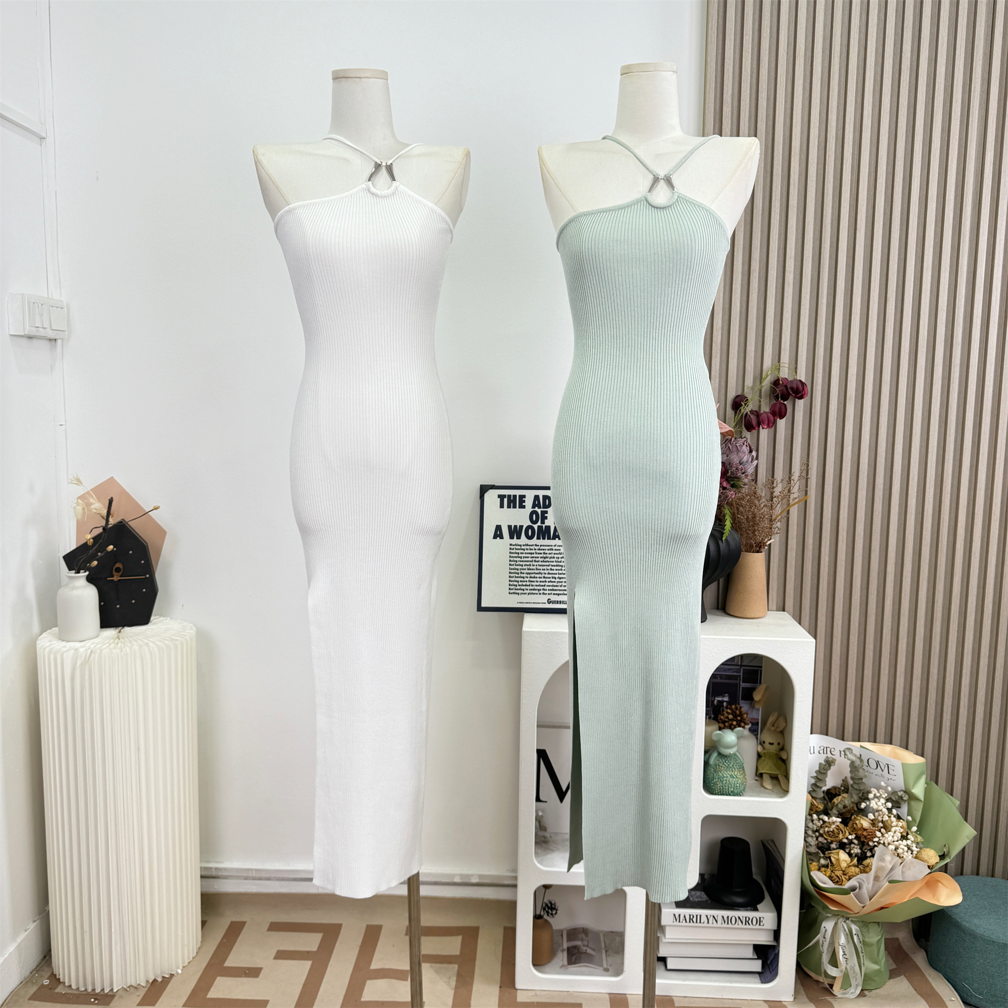 Fay Halter Neck Knit Bodycon Dress for Women - Image 5