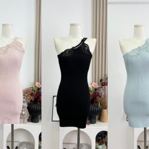 Hotdog Unique One-Shoulder Knitted Bodycon Dress for Women