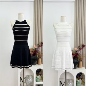 Sleeveless Knit Dress for Women Summer Hollow Waist