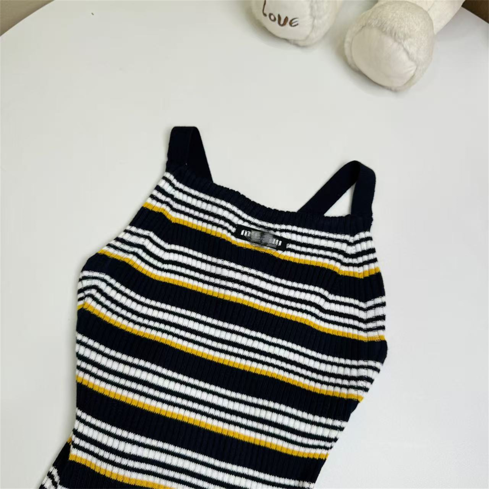 Striped Slim Fit Sleeveless Cami Knitted Dress for Women - Image 2