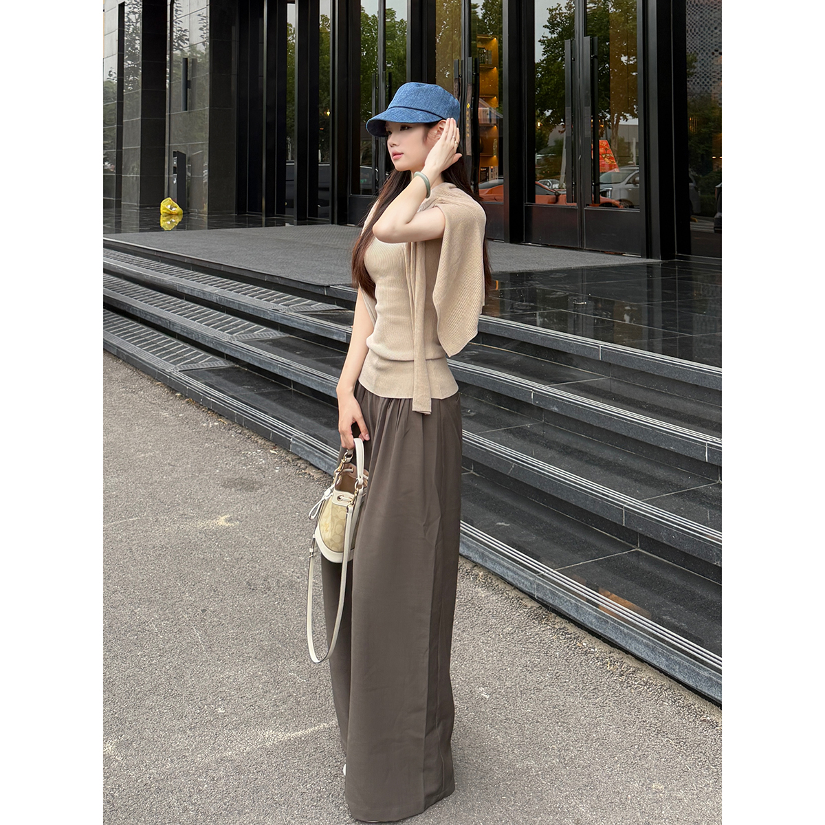 Women's Knit Cardigan and Vest Two-Piece Set Lazy Layered Fall Outfit - Style 5bc0c2 - Image 5