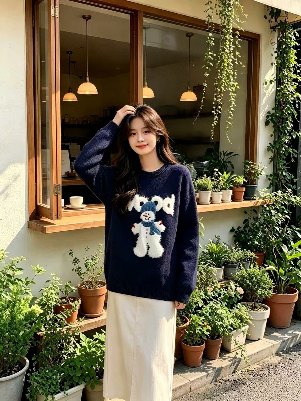 Nordic Snow Retro Soft Snowman Sweater Women 2026 Winter Thick Knit Top - Image 4